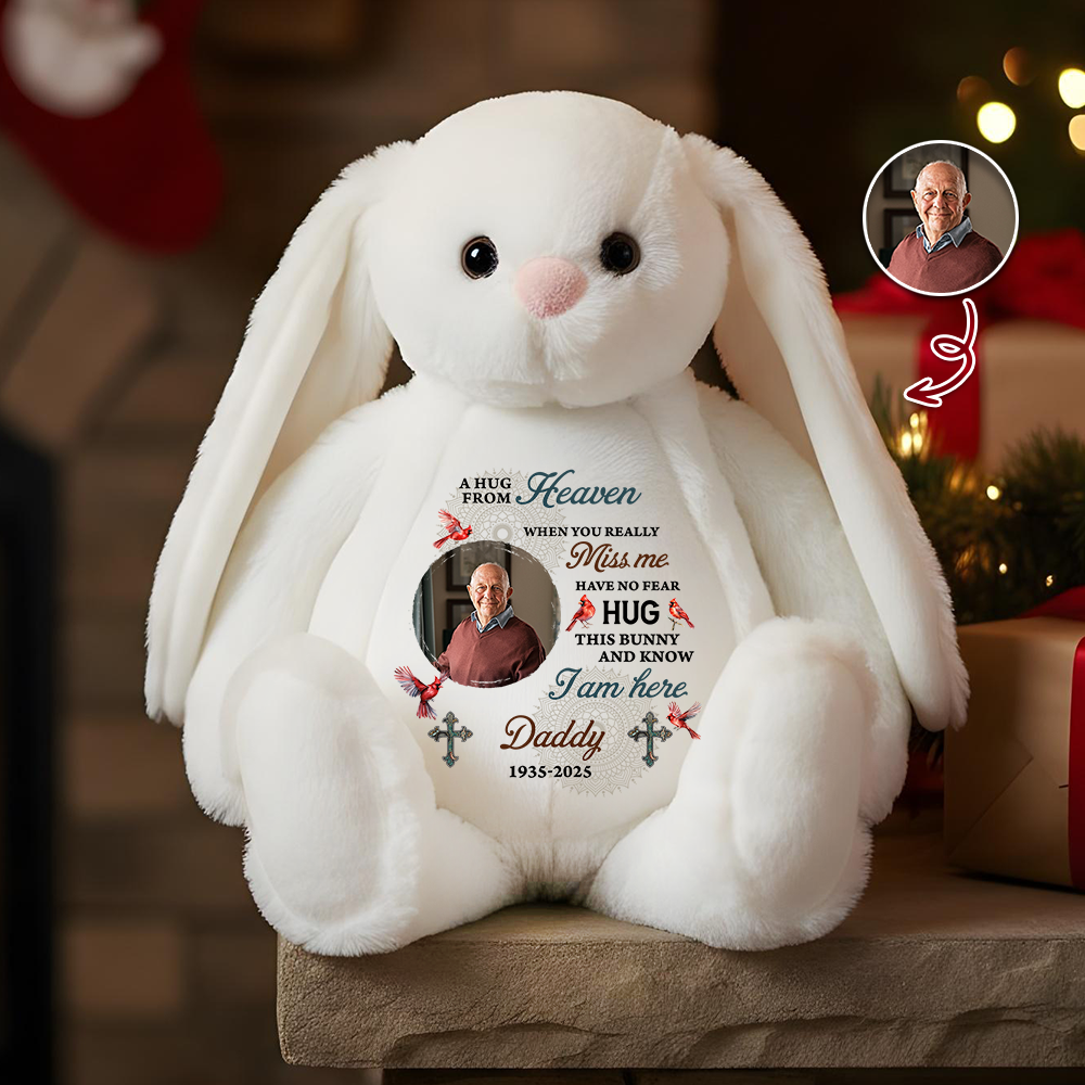 Hug This Bunny Mandala - Memorial Personalized Custom Bunny Plush - Sympathy Gift