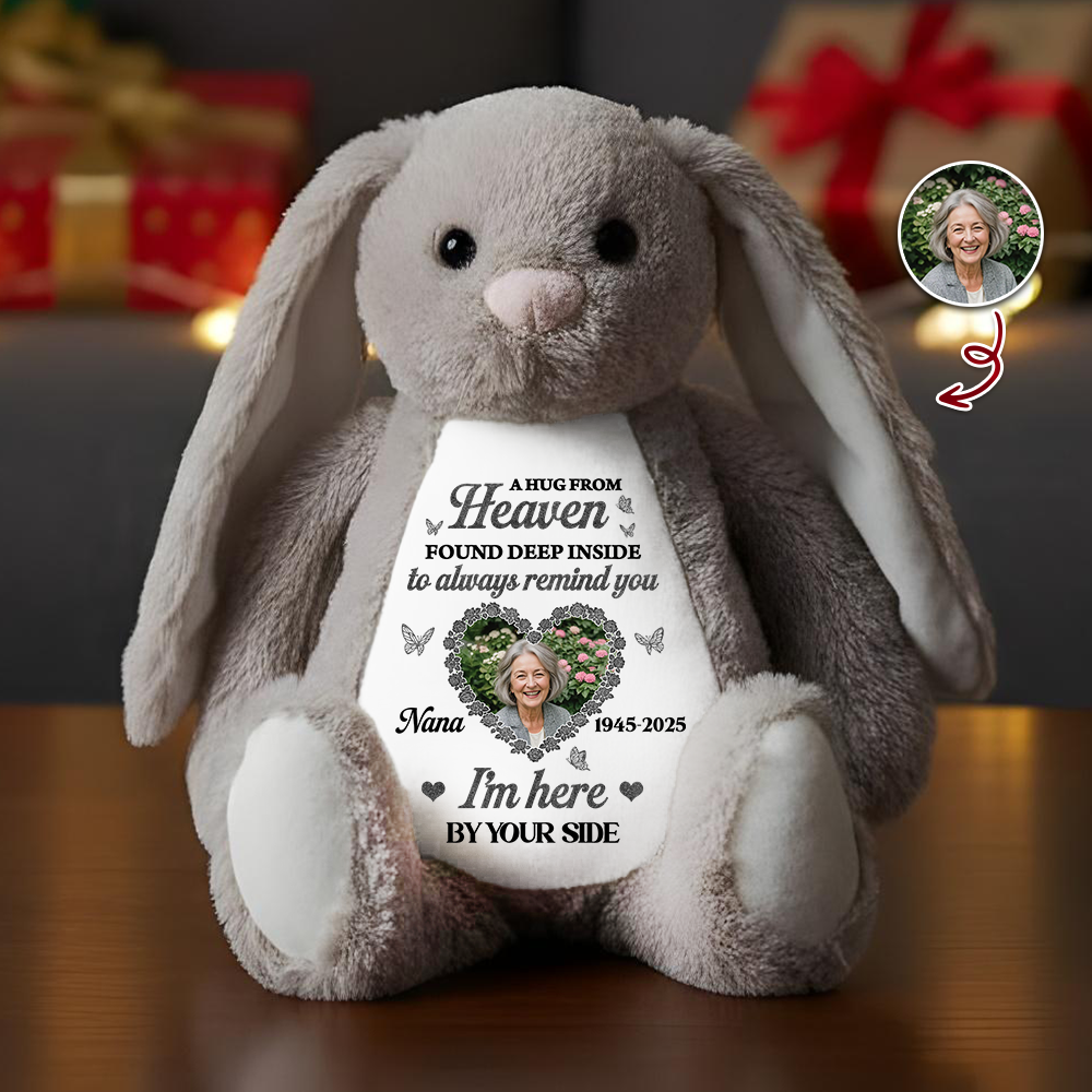Found Deep Inside - Memorial Personalized Custom Bunny Plush - Sympathy Gift
