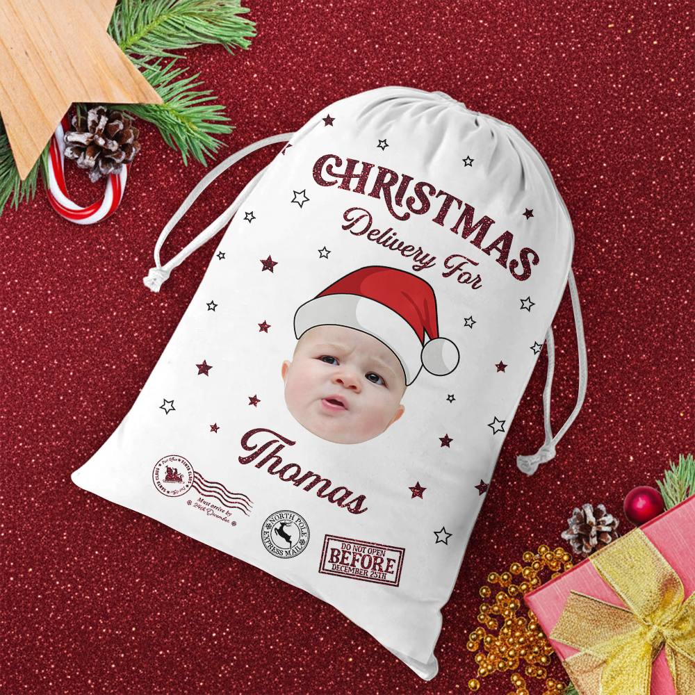 Christmas Delivery For Christmas Sack - Customized Canvas Drawstring Bags