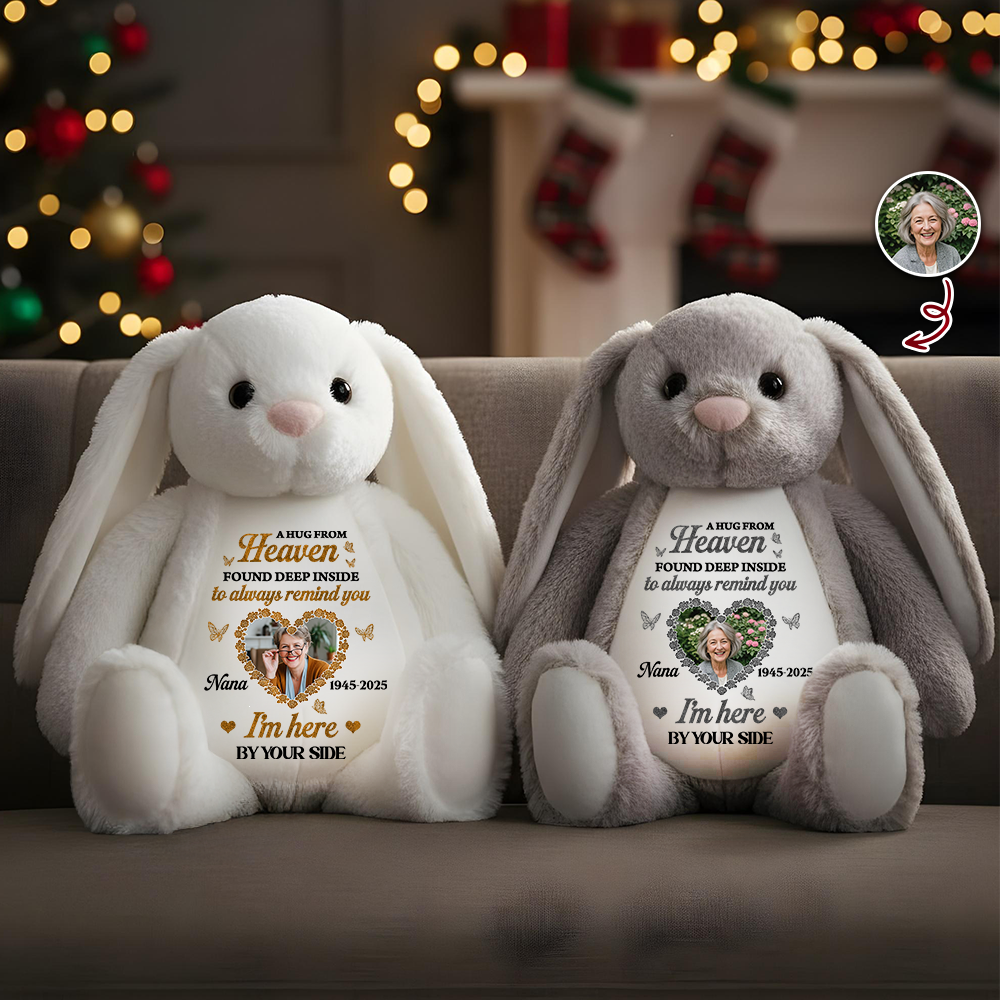 Found Deep Inside - Memorial Personalized Custom Bunny Plush - Sympathy Gift