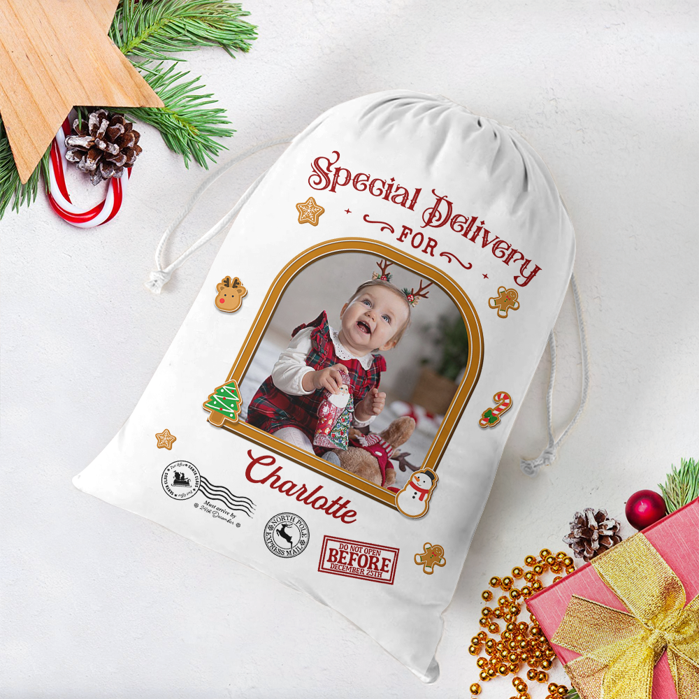 Christmas Delivery For Cookie Christmas Sack - Customized Canvas Drawstring Bags