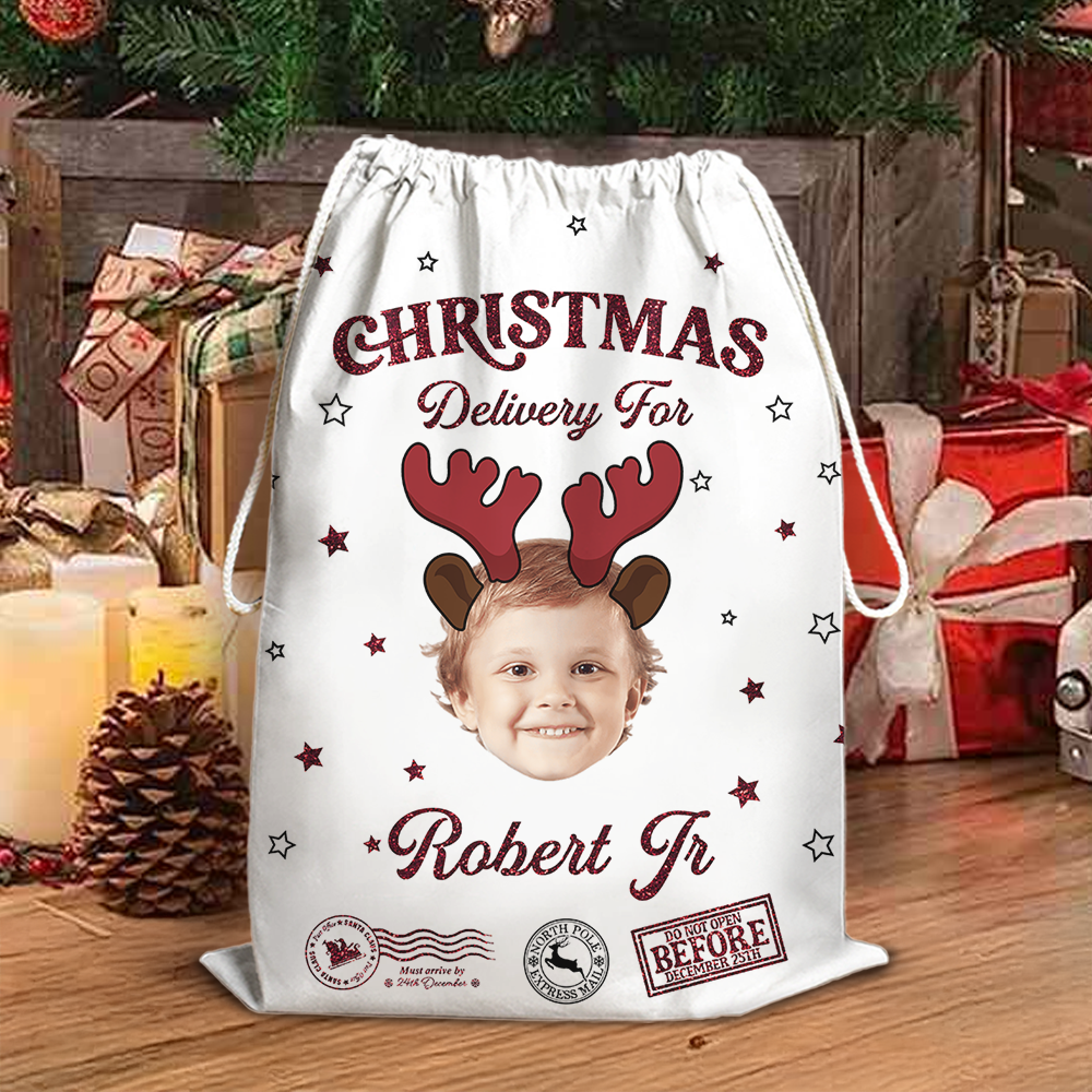 Christmas Delivery For Christmas Sack - Customized Canvas Drawstring Bags