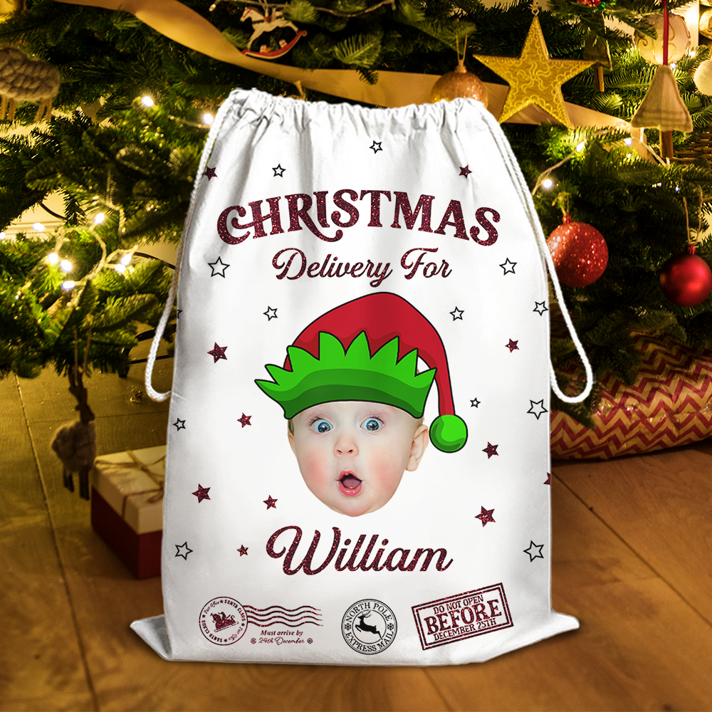 Christmas Delivery For Christmas Sack - Customized Canvas Drawstring Bags