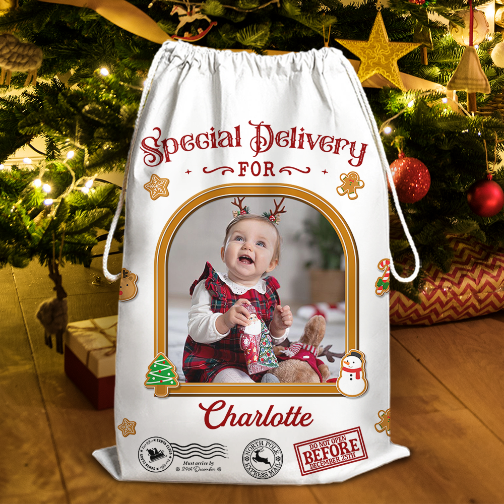 Christmas Delivery For Cookie Christmas Sack - Customized Canvas Drawstring Bags
