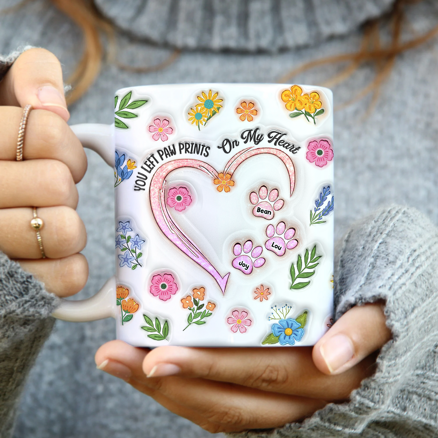 Touched Our Hearts Forever - Memorial Personalized Custom 3D Inflated Effect Mug