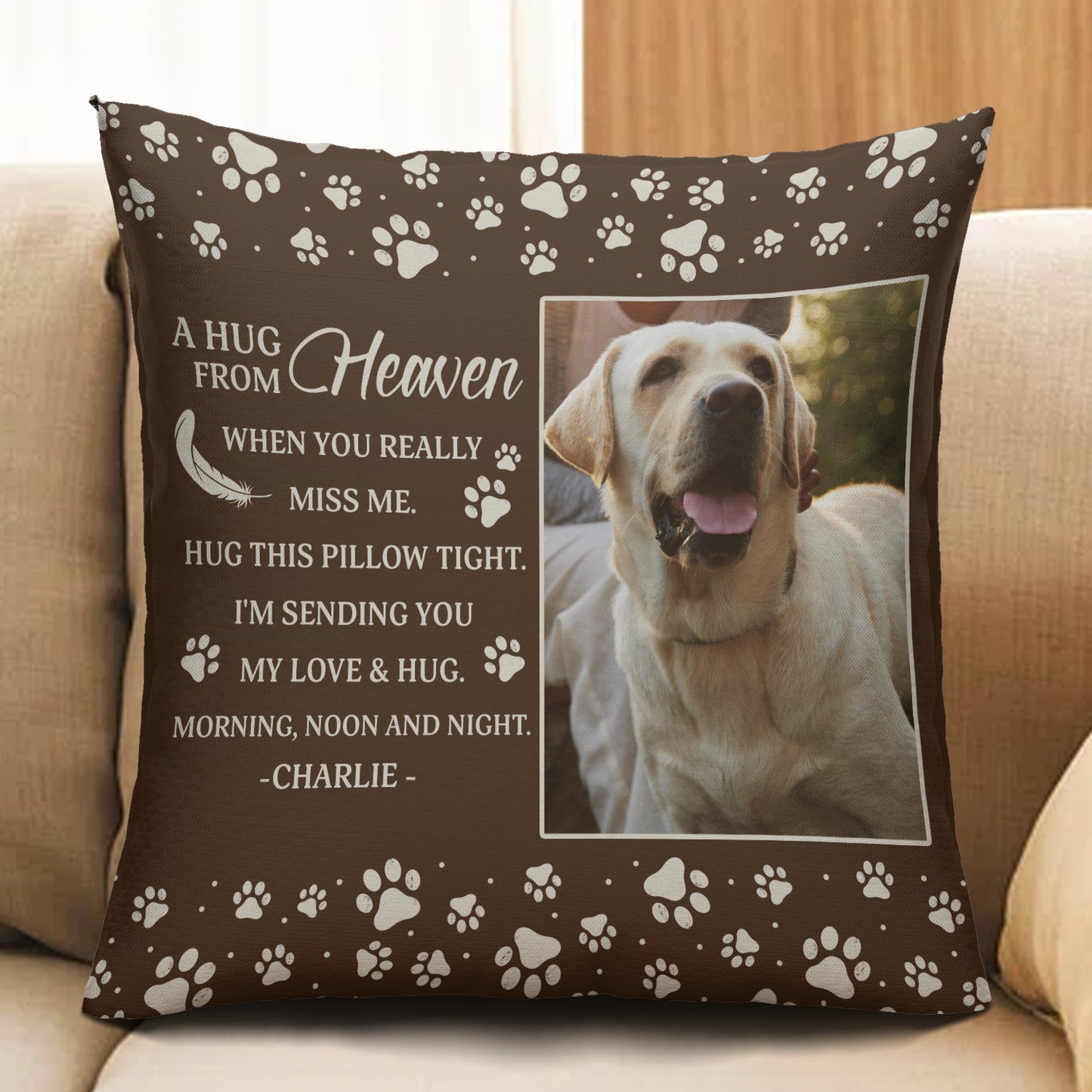 Sending A Hug From Heaven Custom Pillow - Gift For Family Members