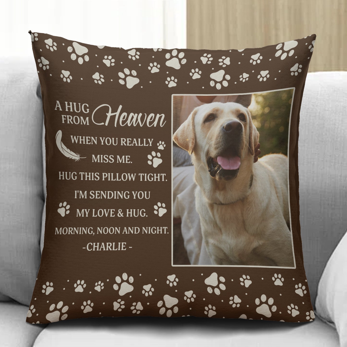 Sending A Hug From Heaven Custom Pillow - Gift For Family Members