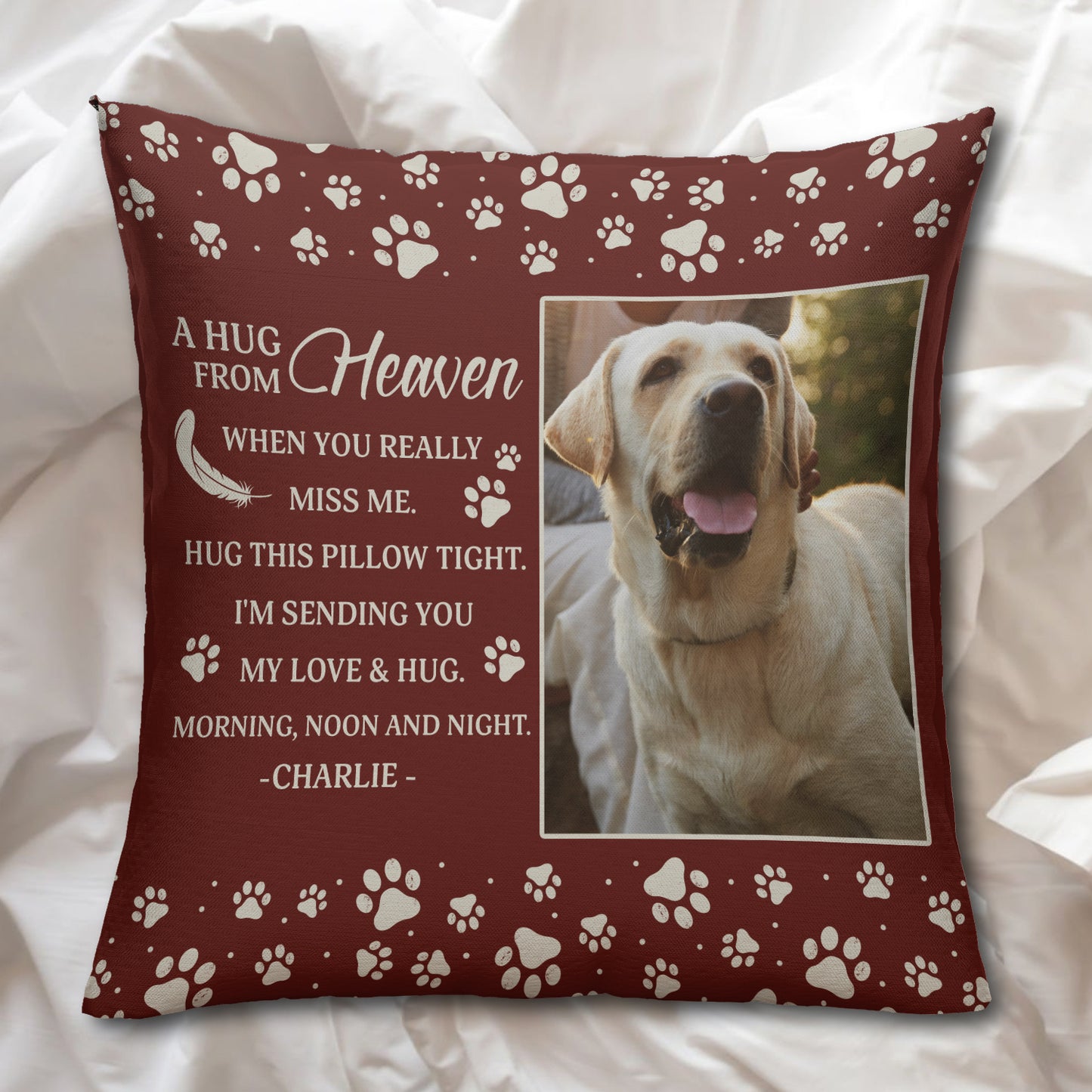 Sending A Hug From Heaven Custom Pillow - Gift For Family Members