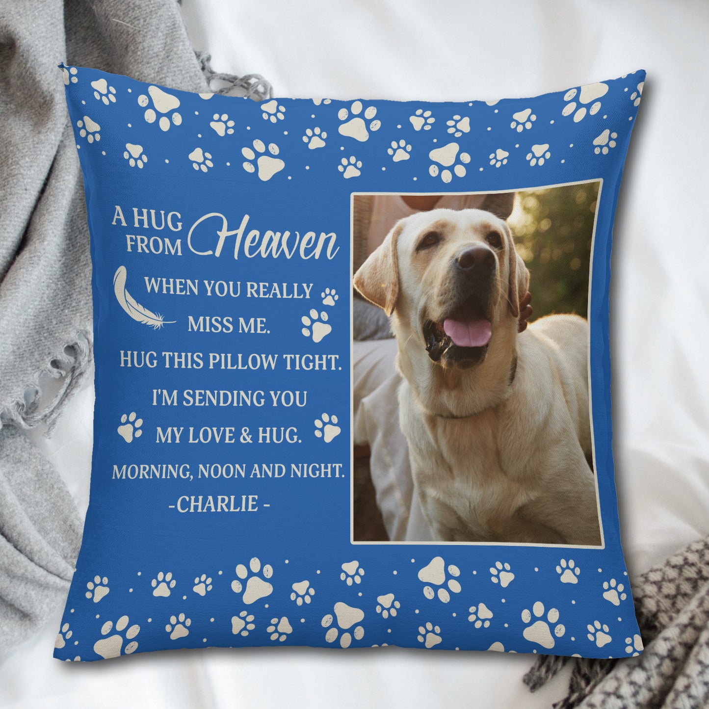 Sending A Hug From Heaven Custom Pillow - Gift For Family Members