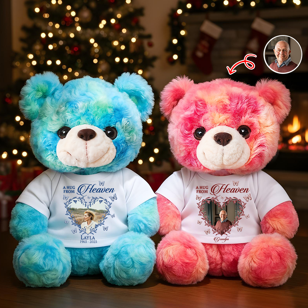 Forever In Our Hearts Wings - Memorial Personalized Custom Teddy Bear Plush