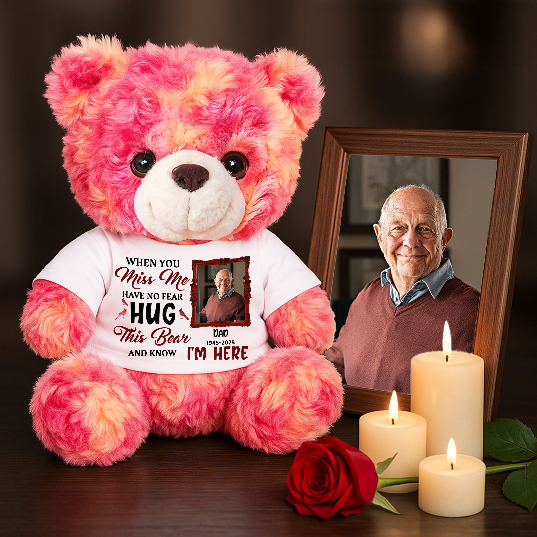 Memorial Miss Me Hug This Bear - Memorial Personalized Custom Teddy Bear Plush