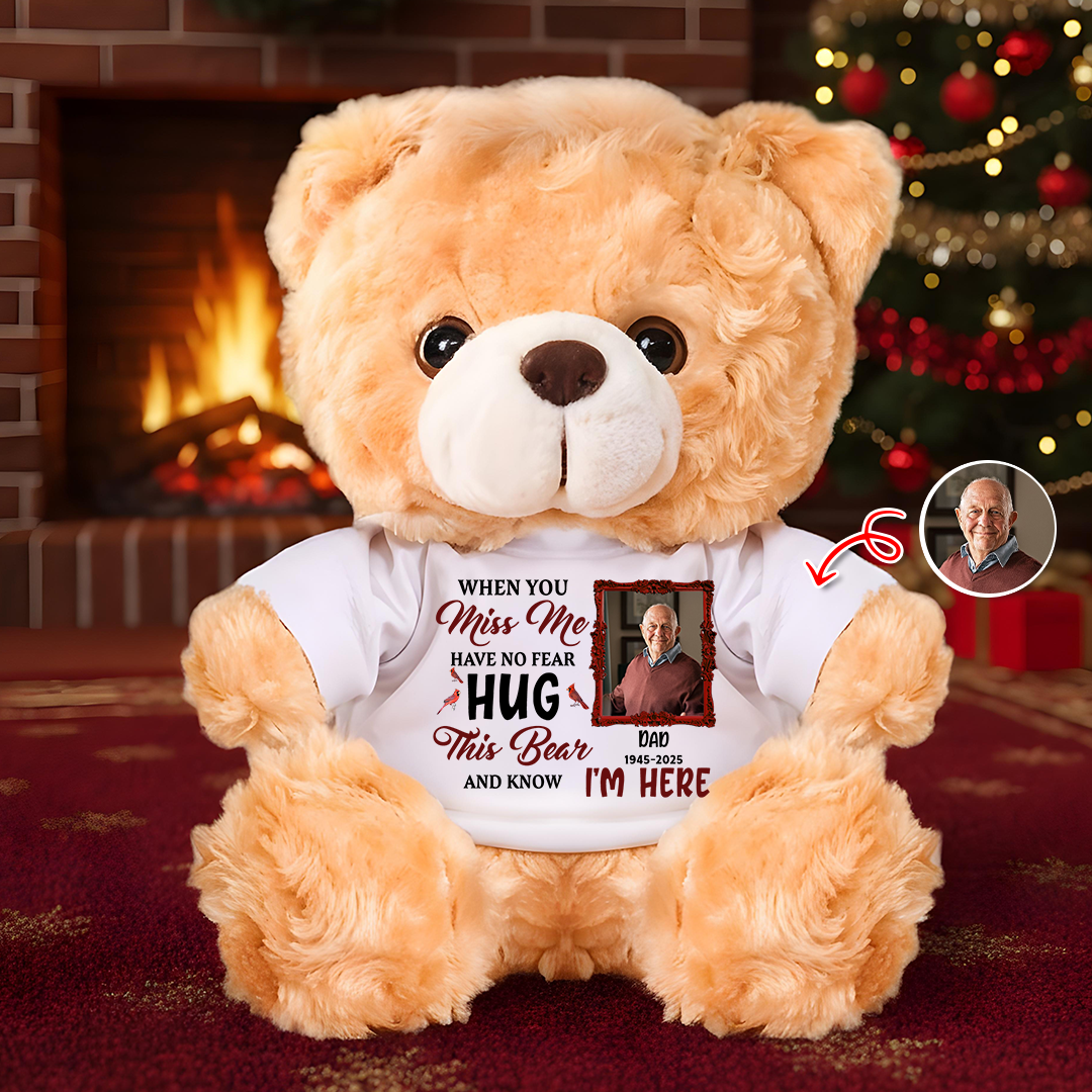 Memorial Miss Me Hug This Bear - Memorial Personalized Custom Teddy Bear Plush