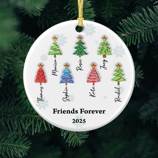 Christmas Tree Custom Name - Custom Ceramic Ornament Christmas Gift - 3D Effect Ornament