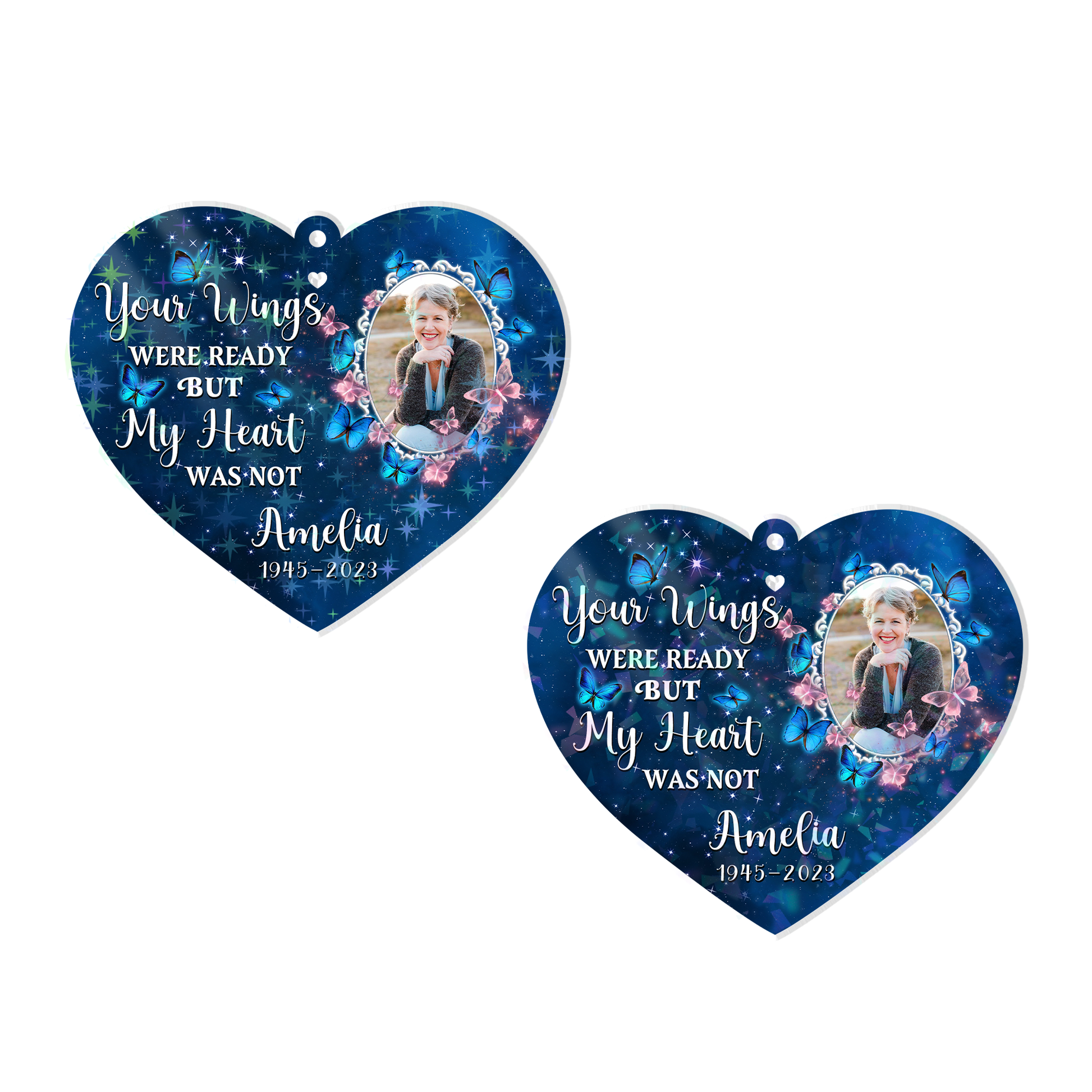Your Wings Were Ready, But My Heart Was Not - Custom Shape Hologram Ornament