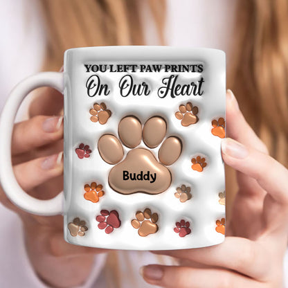 You Left Paw Prints - Personalized Custom 3D Inflated Effect Mug