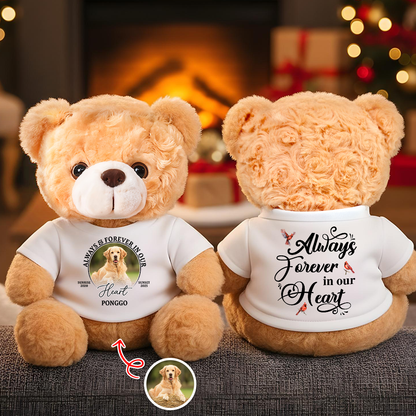 Forever In Our Heart - Personalized Memorial Custom Teddy Bear Plush