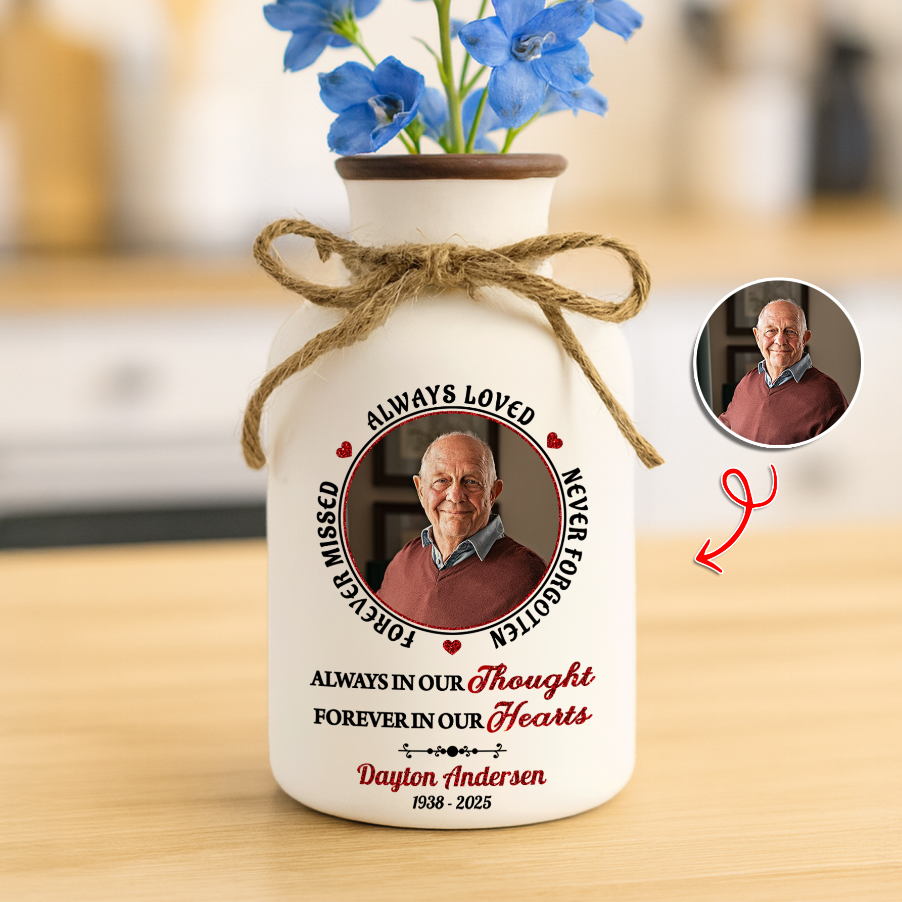 I Miss You - Personalized Ceramic Flower Pot - Memorial Gift