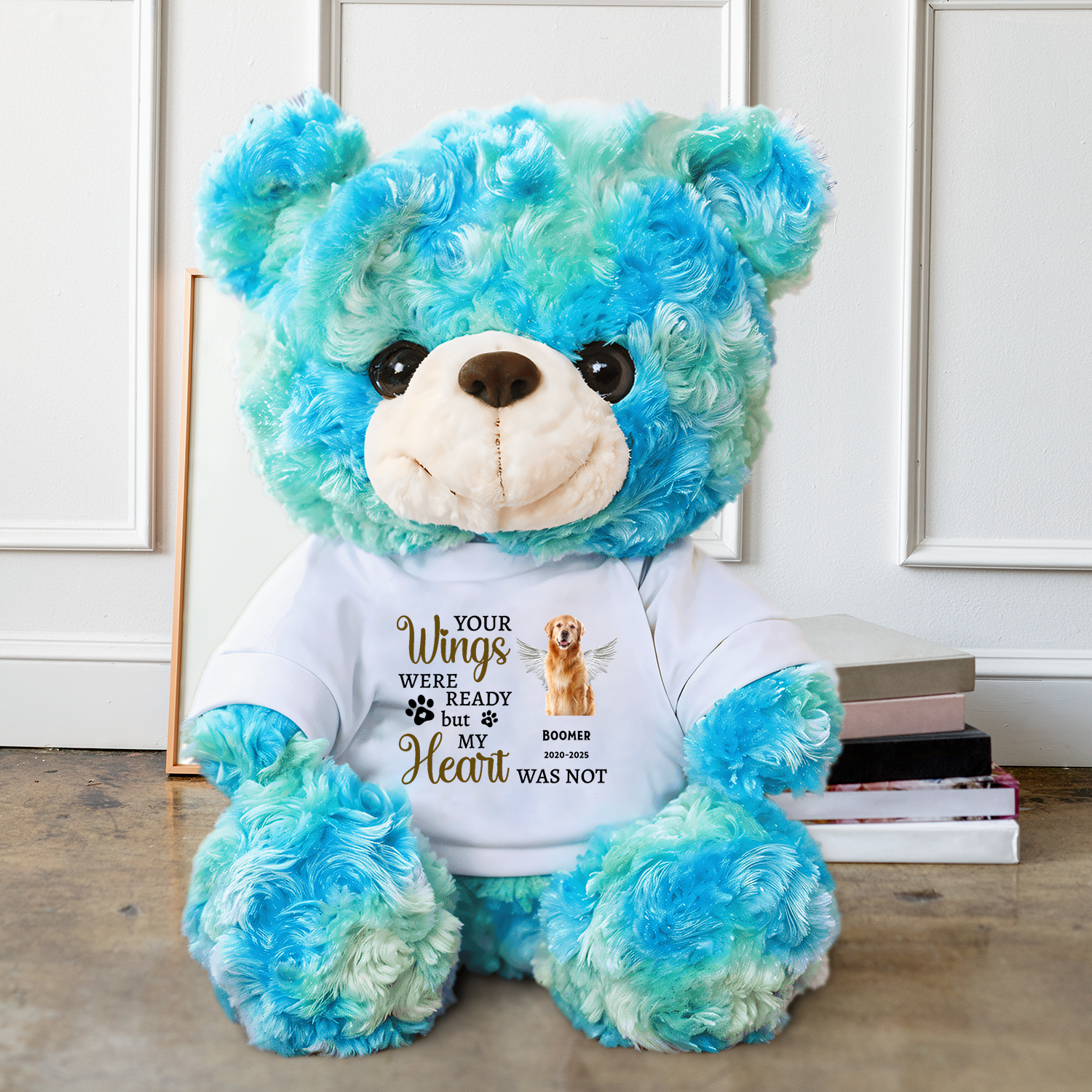 Pet Loss Your Wings Were Ready - Memorial Personalized Custom Teddy Bear Plush