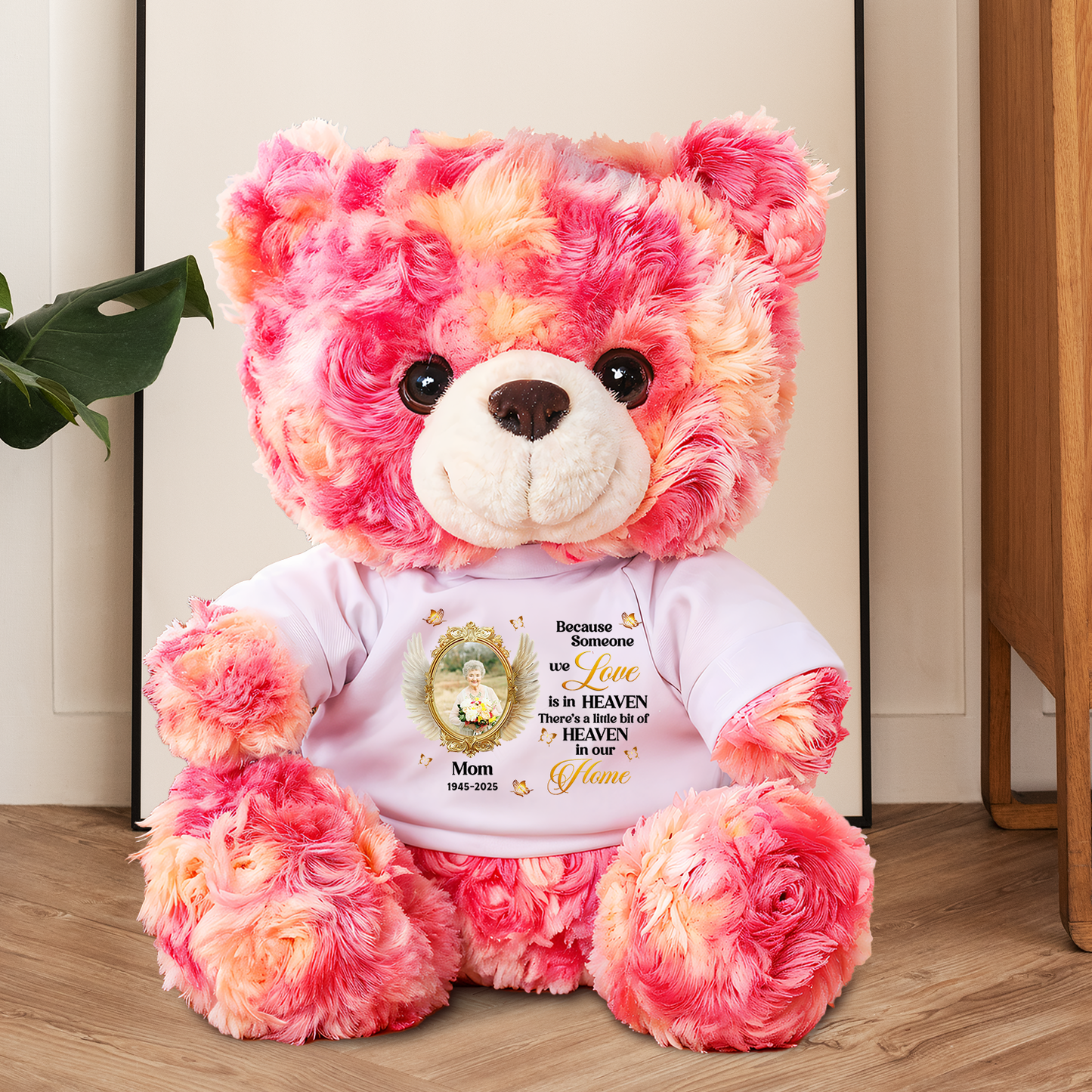 Forever In Our Hearts Angel - Memorial Personalized Custom Teddy Bear Plush