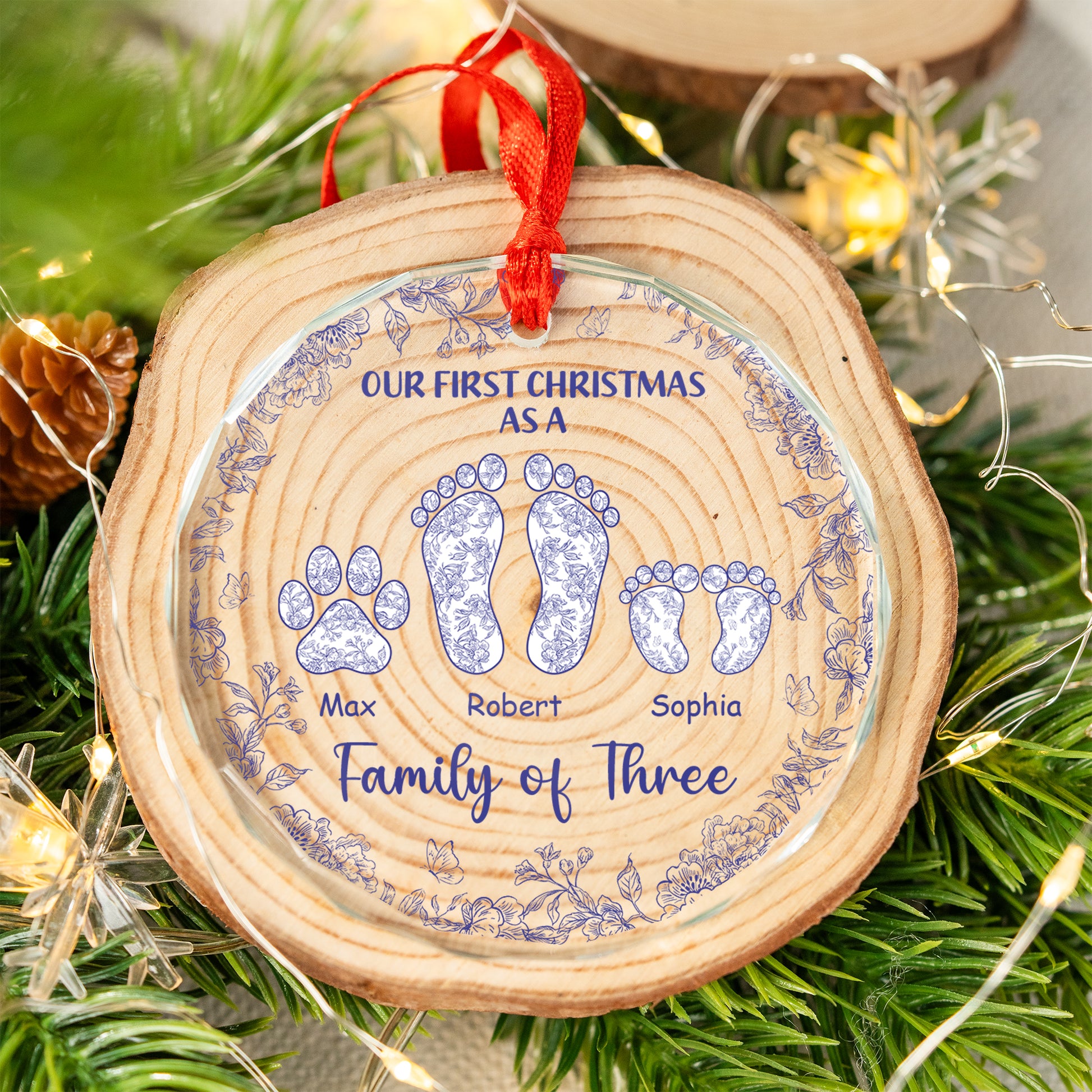 Our Christmas Together - Personalized Custom Glass Ornament