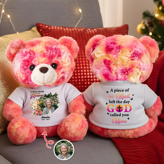 Christmas Hug From Heaven God Bless - Personalized Custom Teddy Bear Plush
