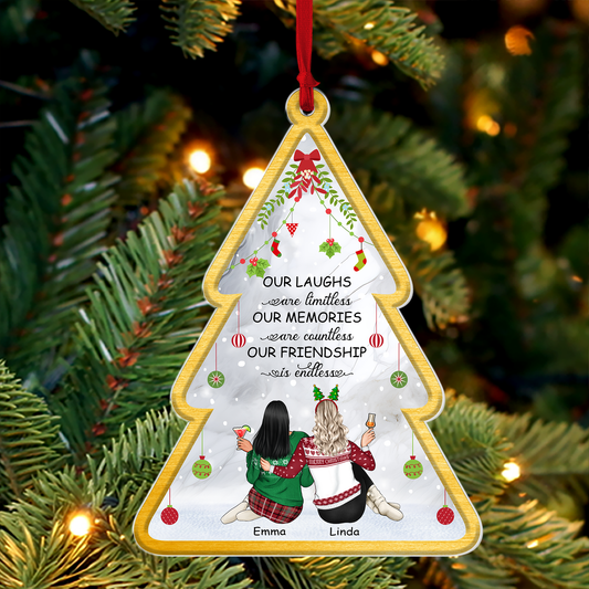Our Friendship Is Endless - Personalized Custom Acrylic Ornament