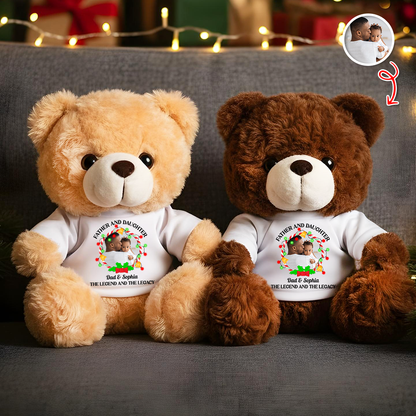 The Legend and The Legacy Teddy Bear – Personalized Custom Plush Keepsake, Father and Daughter Gift, Family Gift, Sentimental Bear