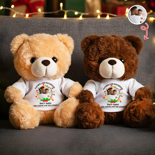 The Legend and The Legacy Teddy Bear – Personalized Custom Plush Keepsake, Father and Daughter Gift, Family Gift, Sentimental Bear