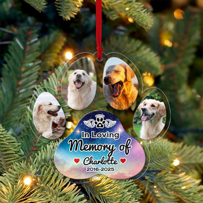 In Loving Memories Paw - Personalized Custom Acrylic Ornament