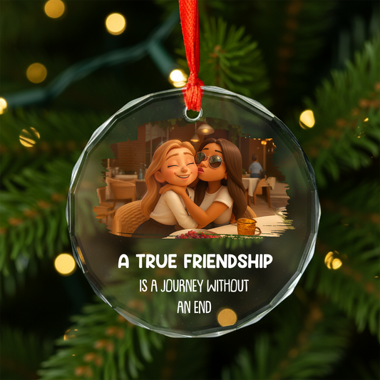 True Friendship - Personalized Custom Glass Ornament