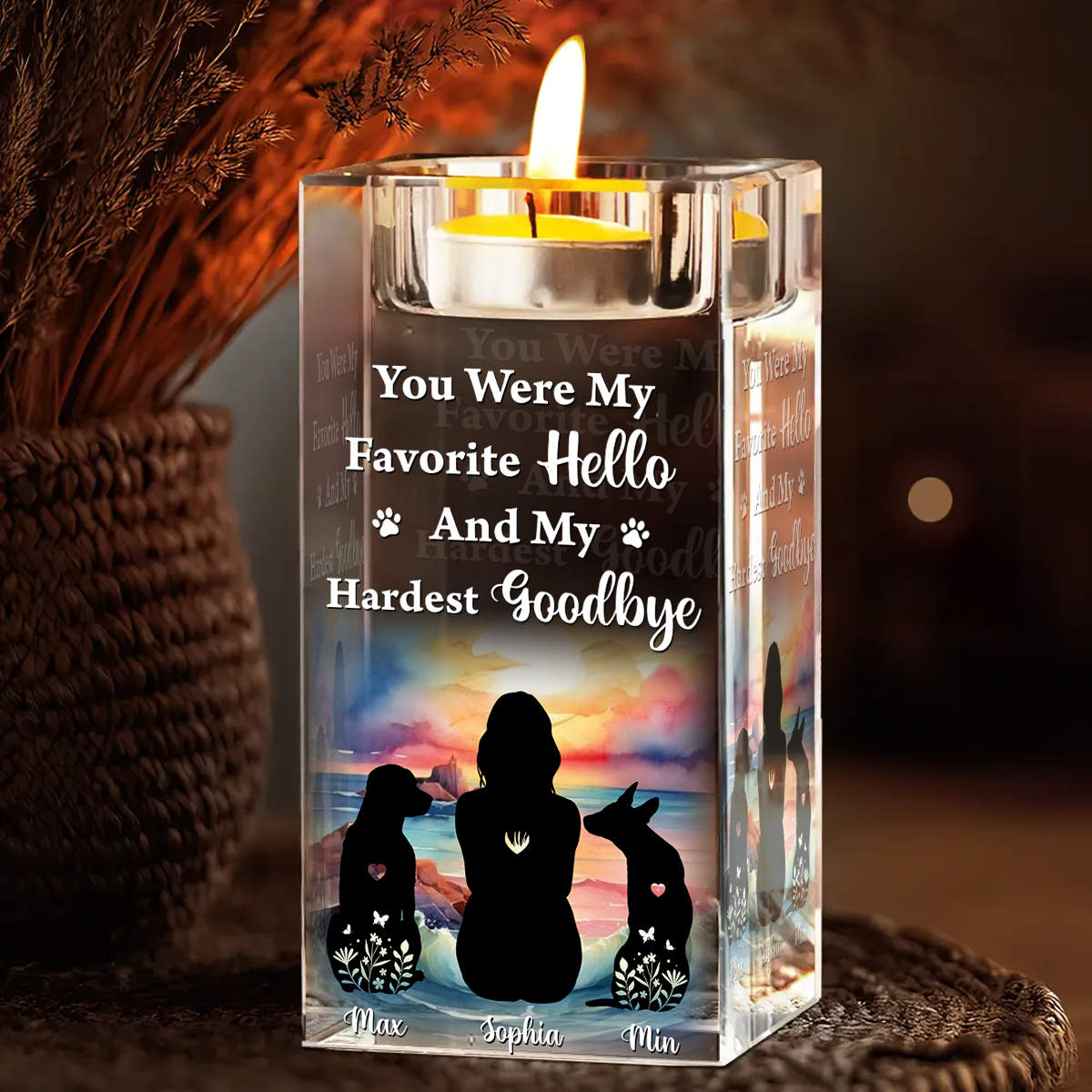 I Loved You Your Whole Life Memorial - Personalized Crystal Candle Holder