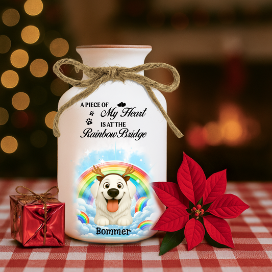 Rainbow Bridge Personalized Ceramic Flower Pot – Memorial Planter, In Loving Memory Gift