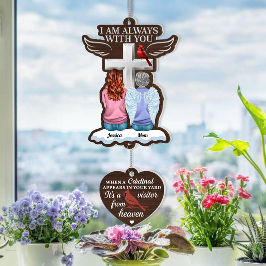 Always With You - 2 Layered Suncatcher with Charm - Memorial Gift