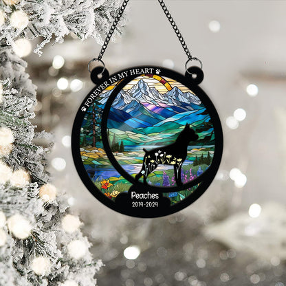Memorial Personalized Dog Ornament - Sympathy Gift For Pet Owners, Pet Lovers - Window Hanging Suncatcher Ornament