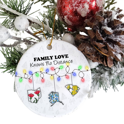 Family Love - Custom Name and Photo Ceramic Ornament
