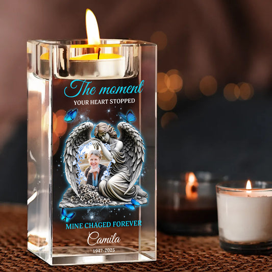 The Moment The Heart Shines - Personalized Crystal Candle Holder