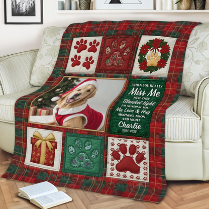 Personalized Pet Christmas Memorial Sympathy - Personalized Custom Blanket
