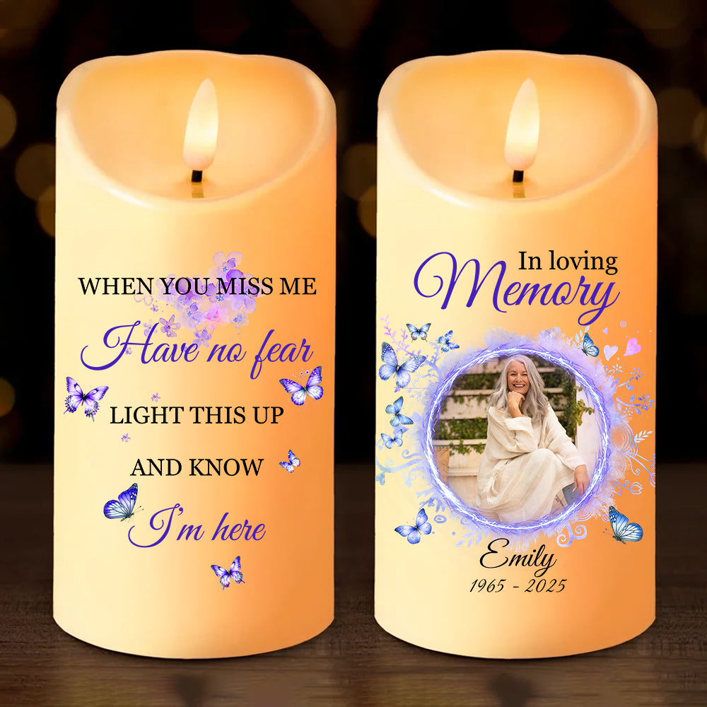 Color Forever In Our Hearts Memorial Gift - Personalized Custom LED Candle