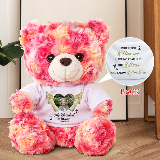 Remembrance Photo Wings - Memorial Personalized Custom Teddy Bear Plush