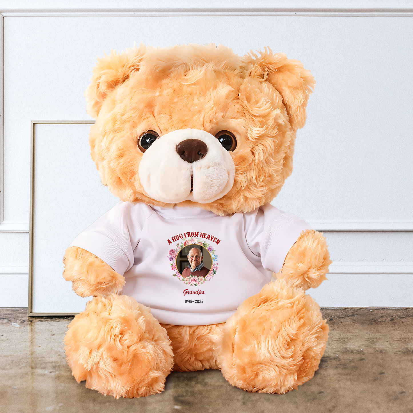 Hug This Bear Custom Photo - Memorial Personalized Custom Teddy Bear Plush