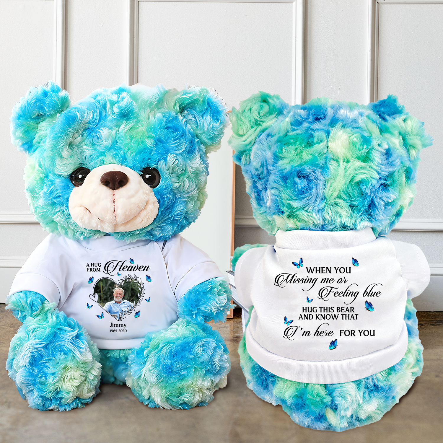 When You Feeling Blue - Memorial Personalized Custom Teddy Bear Plush