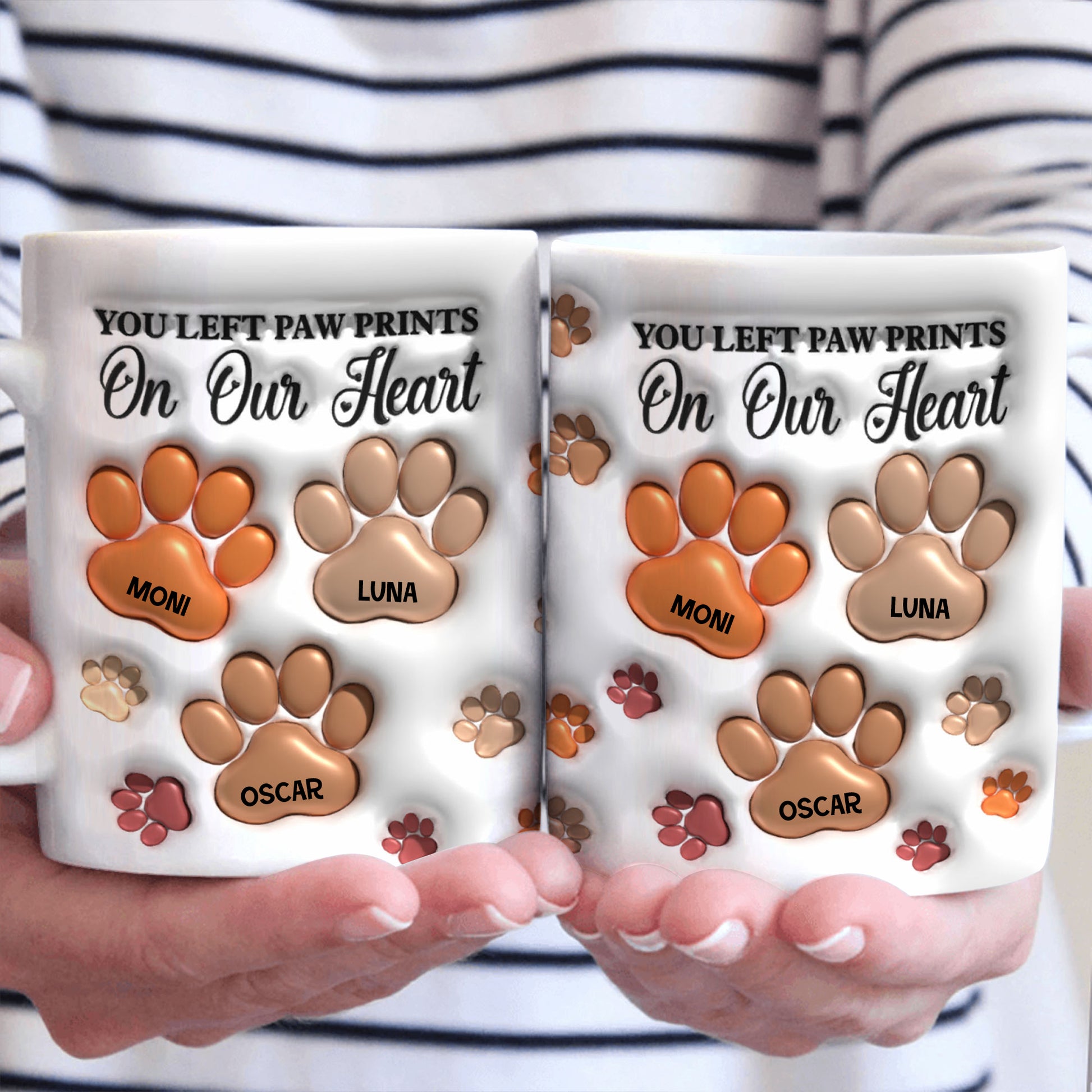 You Left Paw Prints - Personalized Custom 3D Inflated Effect Mug