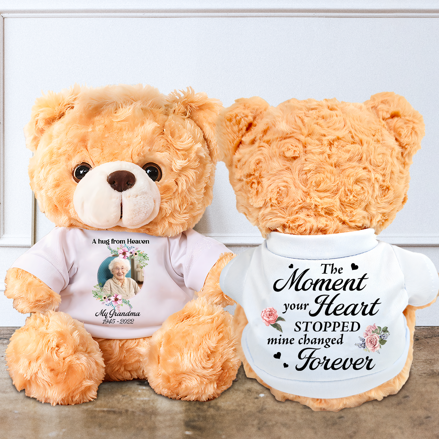 The Moment Your Heart Stopped - Memorial Personalized Custom Teddy Bear Plush