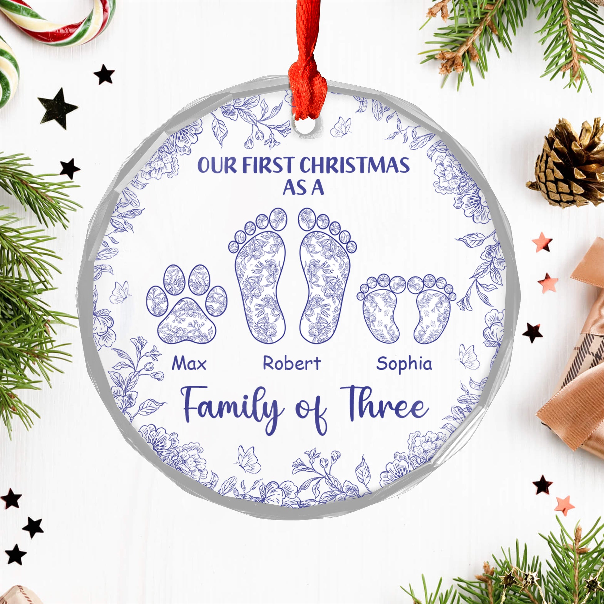 Our Christmas Together - Personalized Custom Glass Ornament