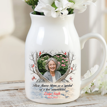 Symbol Of Love  - Personalized Ceramic Flower Vase - Sympathy Gift