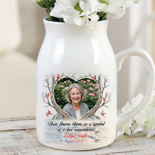 Symbol Of Love  - Personalized Ceramic Flower Vase - Sympathy Gift