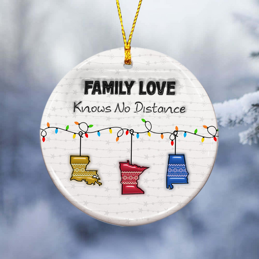 Knows No Distances - Custom Ceramic Ornament Christmas Gift - 3D Effect Ornament