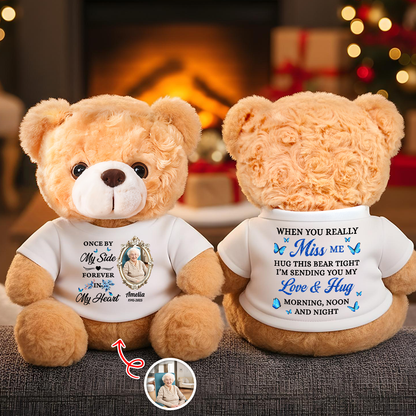 Once By My Side Forever In My Heart - Memorial Personalized Custom Teddy Bear Plush