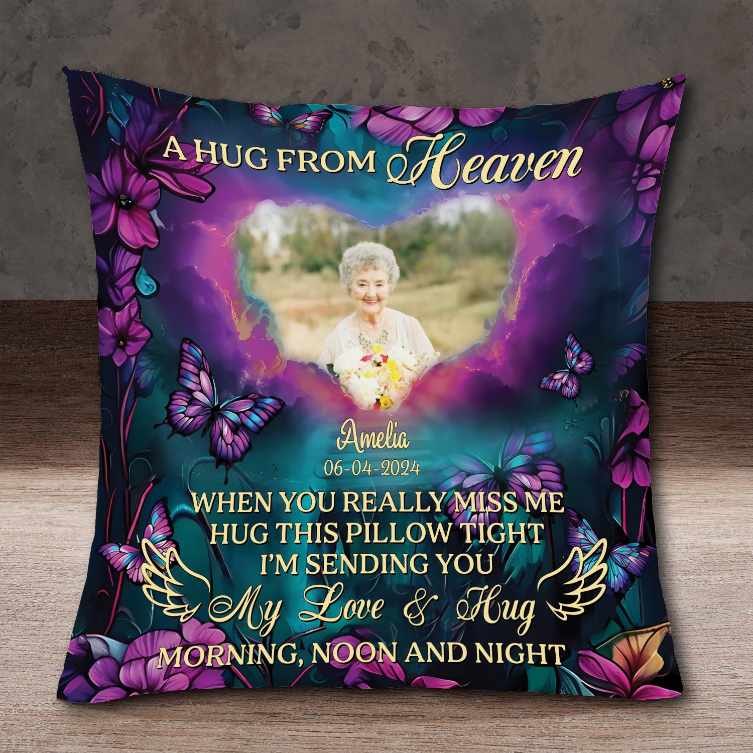 Think Of This Pillow As A Hug From Me From Heaven - Memorial Pillow