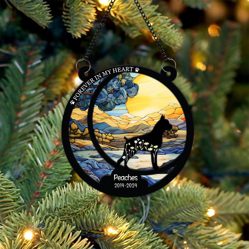 Memorial Personalized Dog Ornament - Sympathy Gift For Pet Owners, Pet Lovers - Window Hanging Suncatcher Ornament